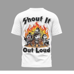 KISS Band x Snoopy Peanuts Shout It Out Loud Rock Graphic Shirt KISS Band x Snoopy Peanuts Shout It Out Loud Rock Graphic Shirt
