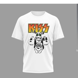 KISS Band x Snoopy Peanuts Shout It Out Loud Rock Graphic Shirt