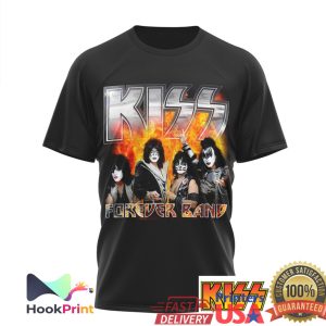 KISS Forever Band Hotter Than Hell Vintage Fire Graphic T Shirt