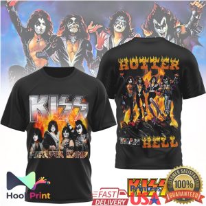 KISS Forever Band Hotter Than Hell Vintage Fire Graphic T Shirt