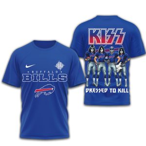 KISS x Buffalo Bills Dressed To Kill Band Fan Football T Shirt