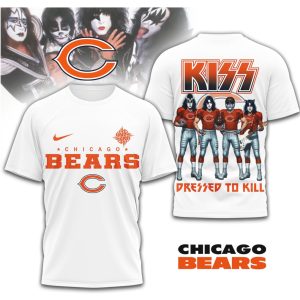 KISS x Chicago Bears Dressed to Kill NFL Rock Band T Shirt KISS x Chicago Bears Dressed to Kill NFL Rock Band T Shirt