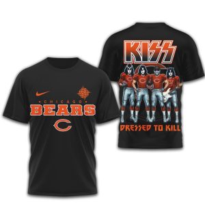 KISS x Chicago Bears Dressed to Kill NFL Rock Band T Shirt