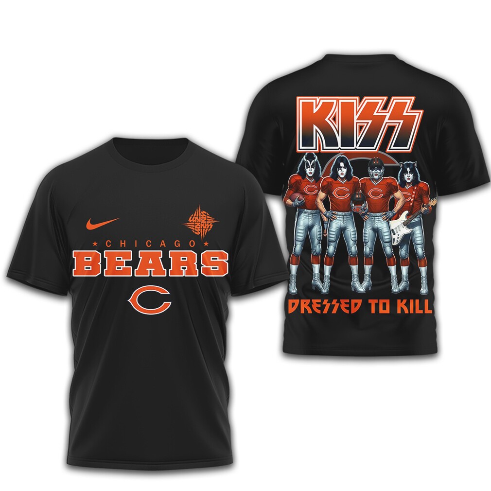 KISS x Chicago Bears Dressed to Kill NFL Rock Band T Shirt KISS x Chicago Bears Dressed to Kill NFL Rock Band T Shirt