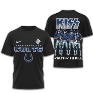 KISS x Indianapolis Colts Dressed to Kill NFL Rock T Shirt