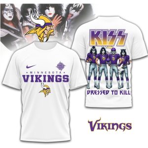 KISS x Minnesota Vikings Dressed to Kill NFL Rock T Shirt KISS x Minnesota Vikings Dressed to Kill NFL Rock T Shirt