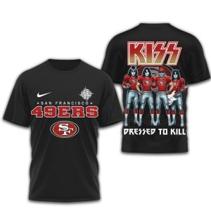 KISS x San Francisco 49ers Dressed to Kill NFL Rock T Shirt
