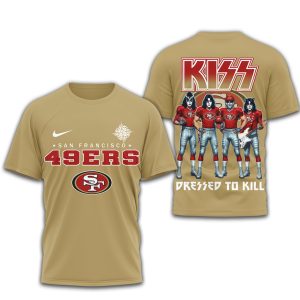 KISS x San Francisco 49ers Dressed to Kill NFL Rock T Shirt