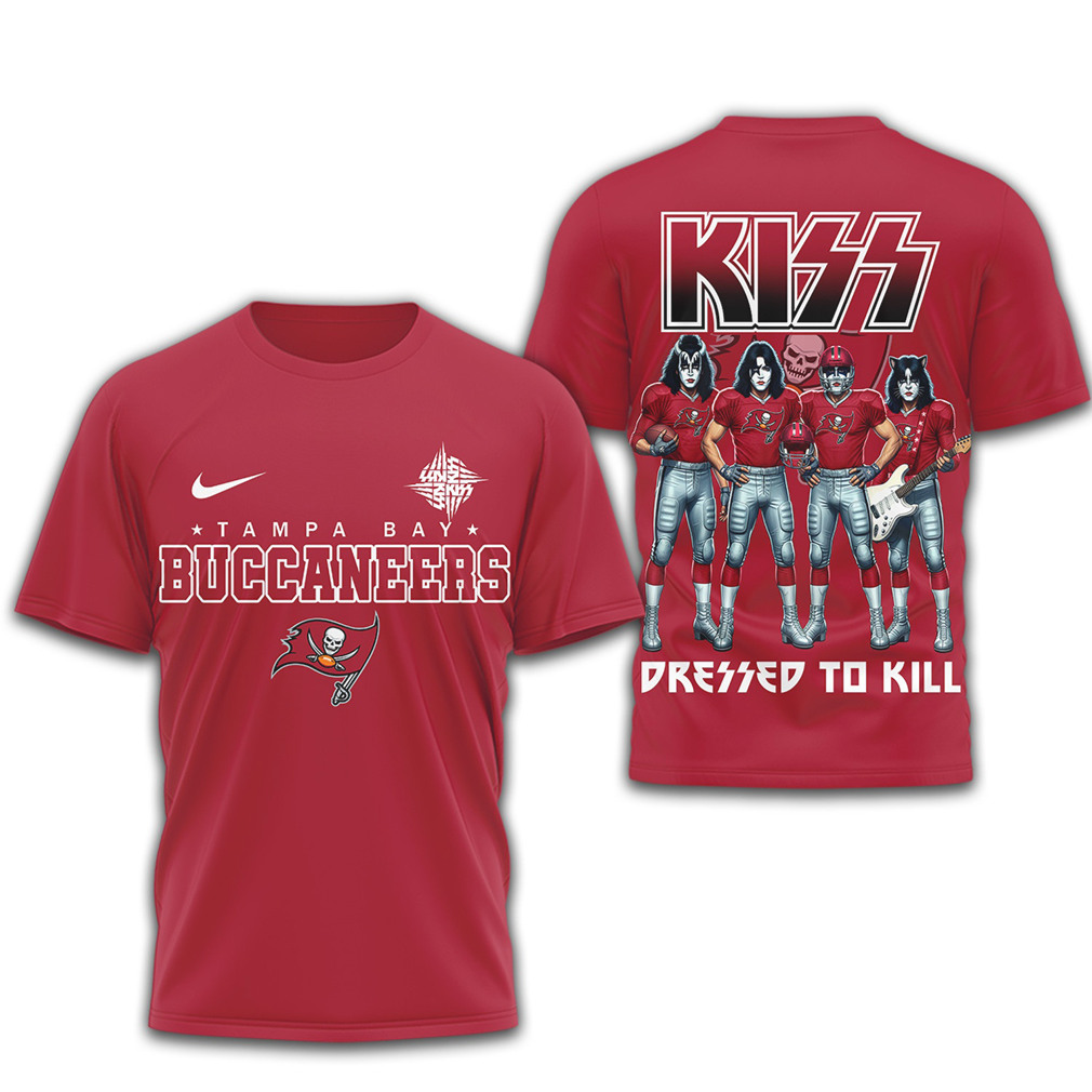 KISS x Tampa Bay Buccaneers Dressed to Kill NFL Rock T Shirt KISS x Tampa Bay Buccaneers Dressed to Kill NFL Rock T Shirt