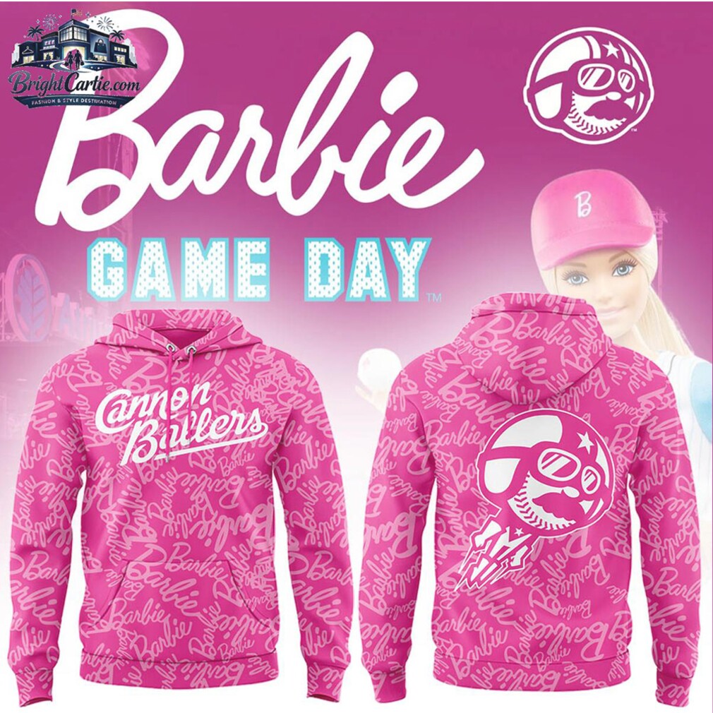 Kannapolis Cannon Ballers Barbie Game Day Pink Pattern Baseball T Shirt Kannapolis Cannon Ballers Barbie Game Day Pink Pattern Baseball T Shirt