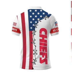 Kansas City Chiefs American Flag Laced Style Polo Shirt