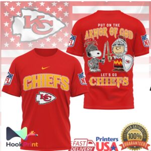 Kansas City Chiefs Armor Of God Snoopy Charlie Brown Football Shirt