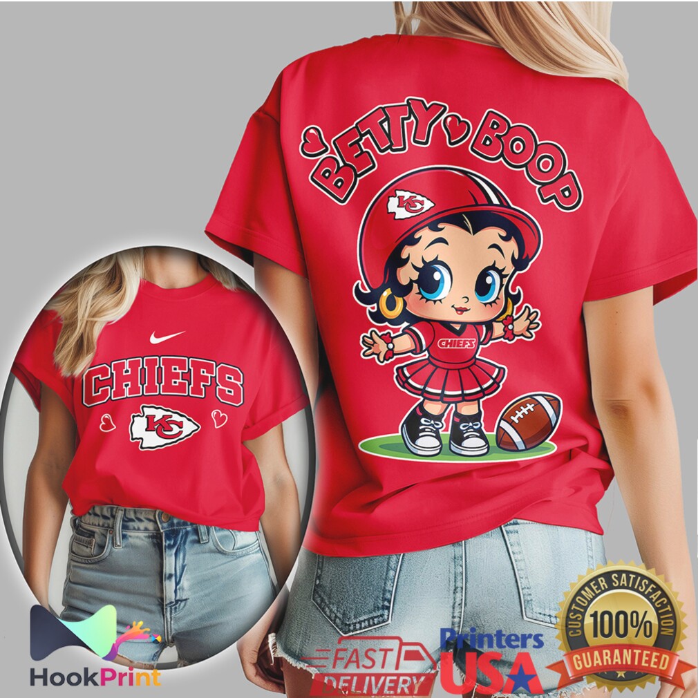 Kansas City Chiefs Betty Boop Women's NFL Game Day T Shirt Kansas City Chiefs Betty Boop Women's NFL Game Day T Shirt