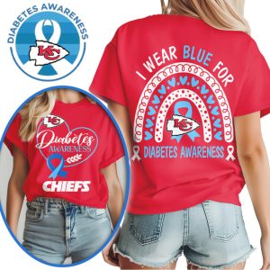 Kansas City Chiefs Diabetes Awareness Blue Ribbon Rainbow Red Fan Gear T Shirt Kansas City Chiefs Diabetes Awareness Blue Ribbon Rainbow Red Fan Gear T Shirt