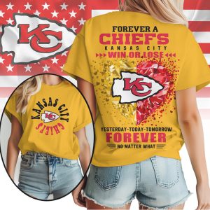 Kansas City Chiefs Forever A Fan Win Or Lose Crystal Heart Team T Shirt Kansas City Chiefs Forever A Fan Win Or Lose Crystal Heart Team T Shirt