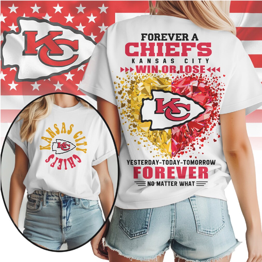 Kansas City Chiefs Forever A Fan Win Or Lose Crystal Heart Team T Shirt Kansas City Chiefs Forever A Fan Win Or Lose Crystal Heart Team T Shirt