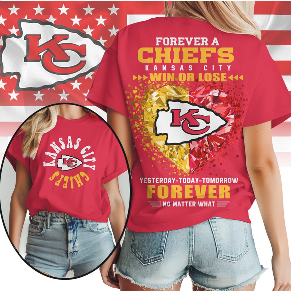 Kansas City Chiefs Forever A Fan Win Or Lose Crystal Heart Team T Shirt Kansas City Chiefs Forever A Fan Win Or Lose Crystal Heart Team T Shirt