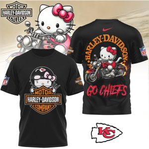 Kansas City Chiefs Hello Kitty x Harley Davidson Biker NFL T Shirt Kansas City Chiefs Hello Kitty x Harley Davidson Biker NFL T Shirt