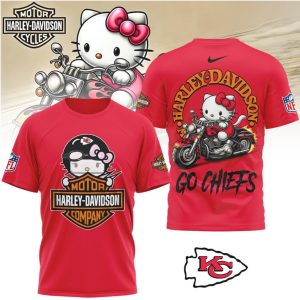 Kansas City Chiefs Hello Kitty x Harley Davidson Biker NFL T Shirt