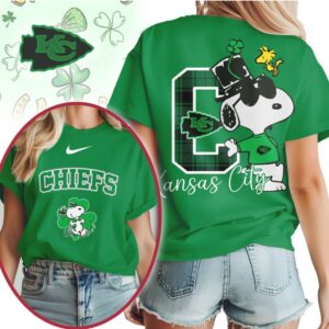 Kansas City Chiefs Snoopy St. Patrick’s Day Lucky Clover NFL Football T Shirt Kansas City Chiefs Snoopy St. Patrick’s Day Lucky Clover NFL Football T Shirt