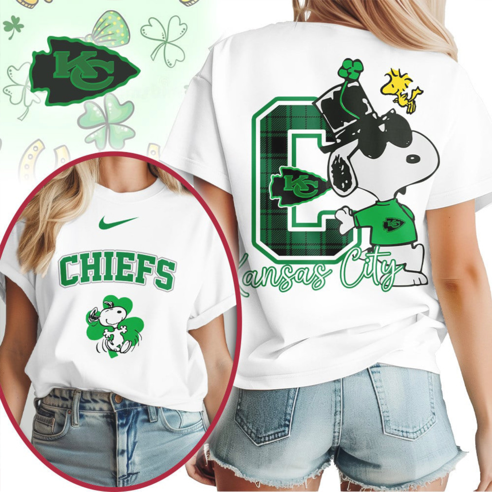 Kansas City Chiefs Snoopy St. Patrick's Day Lucky Clover NFL Football T Shirt Kansas City Chiefs Snoopy St. Patrick's Day Lucky Clover NFL Football T Shirt