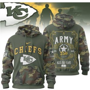 Kansas City Chiefs U.S. Army 250 Years Anniversary Camo Military T Shirt