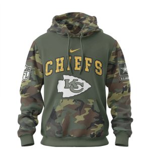 Kansas City Chiefs U.S. Army 250 Years Anniversary Camo Military T Shirt