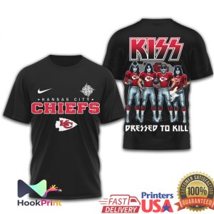 Kansas City Chiefs x KISS Rock Band “Dressed To Kill” Fan T Shirt