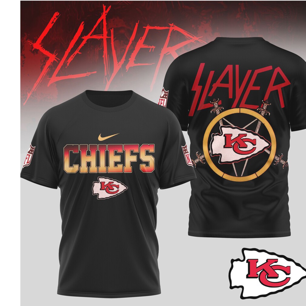 Kansas City Chiefs x Slayer Reign in Red Football T Shirt Kansas City Chiefs x Slayer Reign in Red Football T Shirt