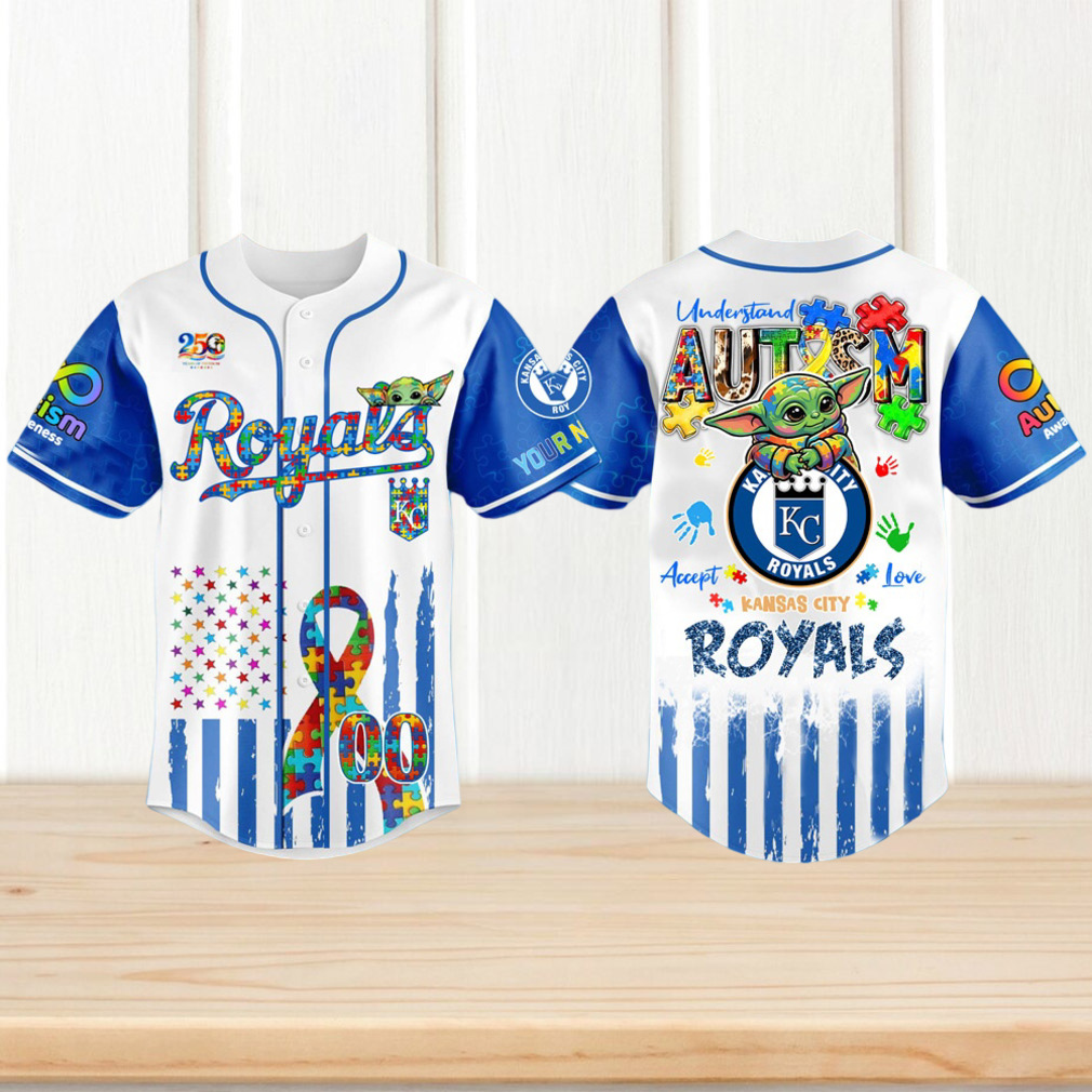 Kansas City Royals Autism Awareness Baby Yoda Personalized Baseball Jersey Kansas City Royals Autism Awareness Baby Yoda Personalized Baseball Jersey