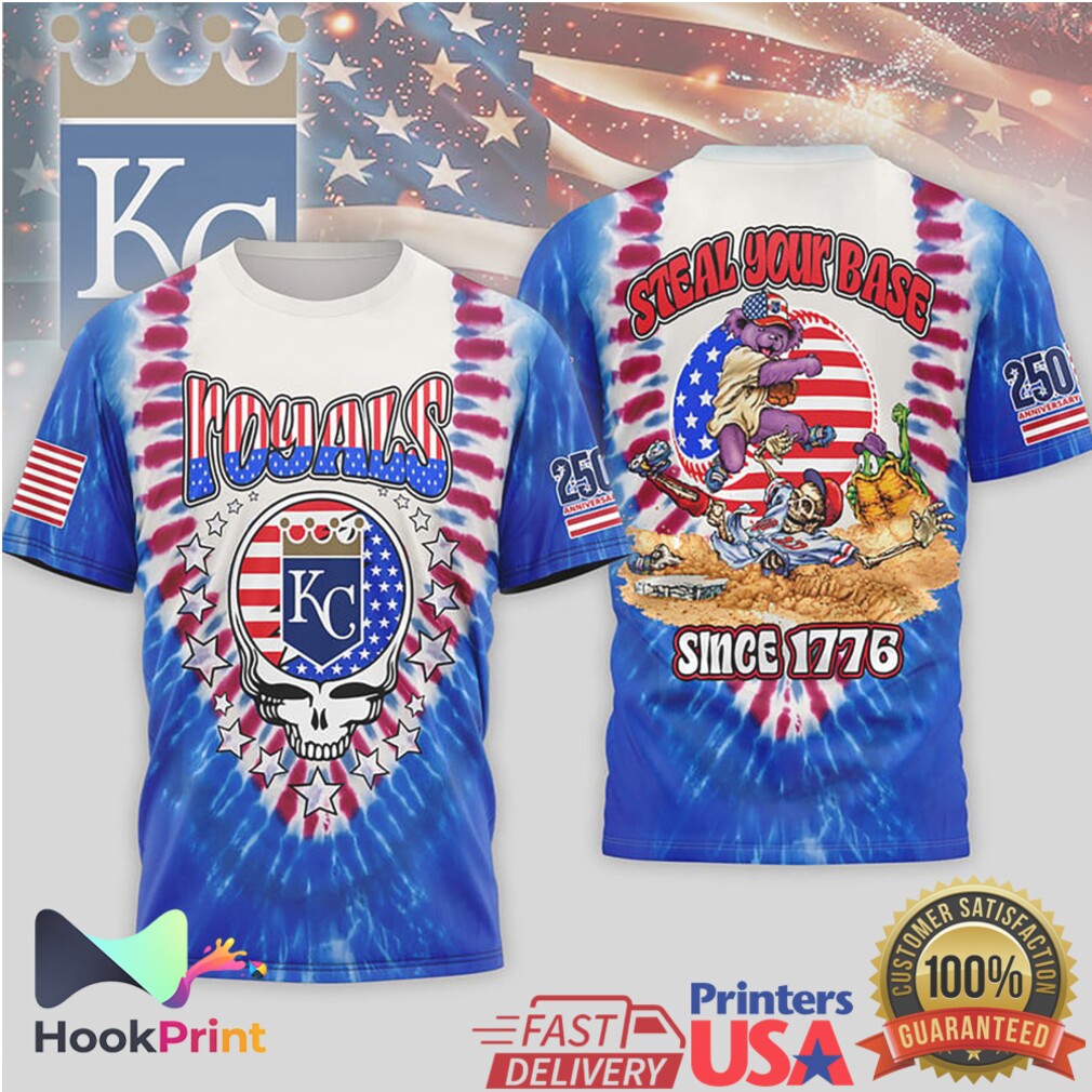 Kansas City Royals Grateful Dead Steal Your Base 1776 Tie Dye T Shirt Kansas City Royals Grateful Dead Steal Your Base 1776 Tie Dye T Shirt