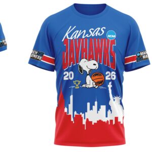 Kansas Jayhawks Snoopy 2026 NCAA Let The Madness Begin Shirt Kansas Jayhawks Snoopy 2026 NCAA Let The Madness Begin Shirt