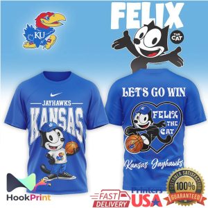 Kansas Jayhawks x Felix The Cat Basketball Let's Go Win T Shirt