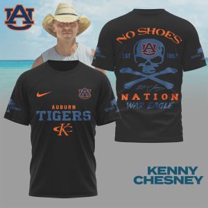 Kenny Chesney No Shoes Nation x Auburn Tigers War Eagle Fan T Shirt