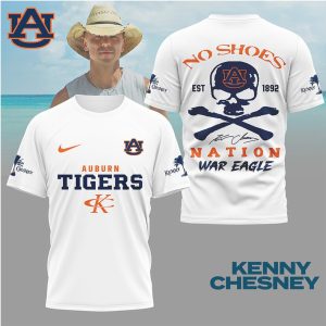 Kenny Chesney No Shoes Nation x Auburn Tigers War Eagle Fan T Shirt