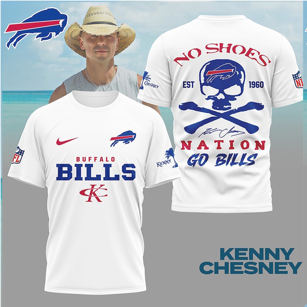 Kenny Chesney x Buffalo Bills No Shoes Nation Skull T Shirt Kenny Chesney x Buffalo Bills No Shoes Nation Skull T Shirt