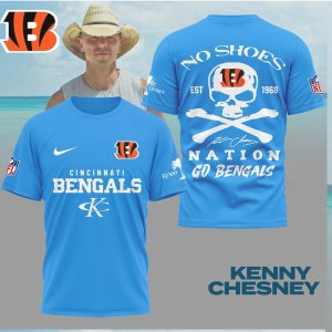 Kenny Chesney x Cincinnati Bengals No Shoes Nation Skull T Shirt