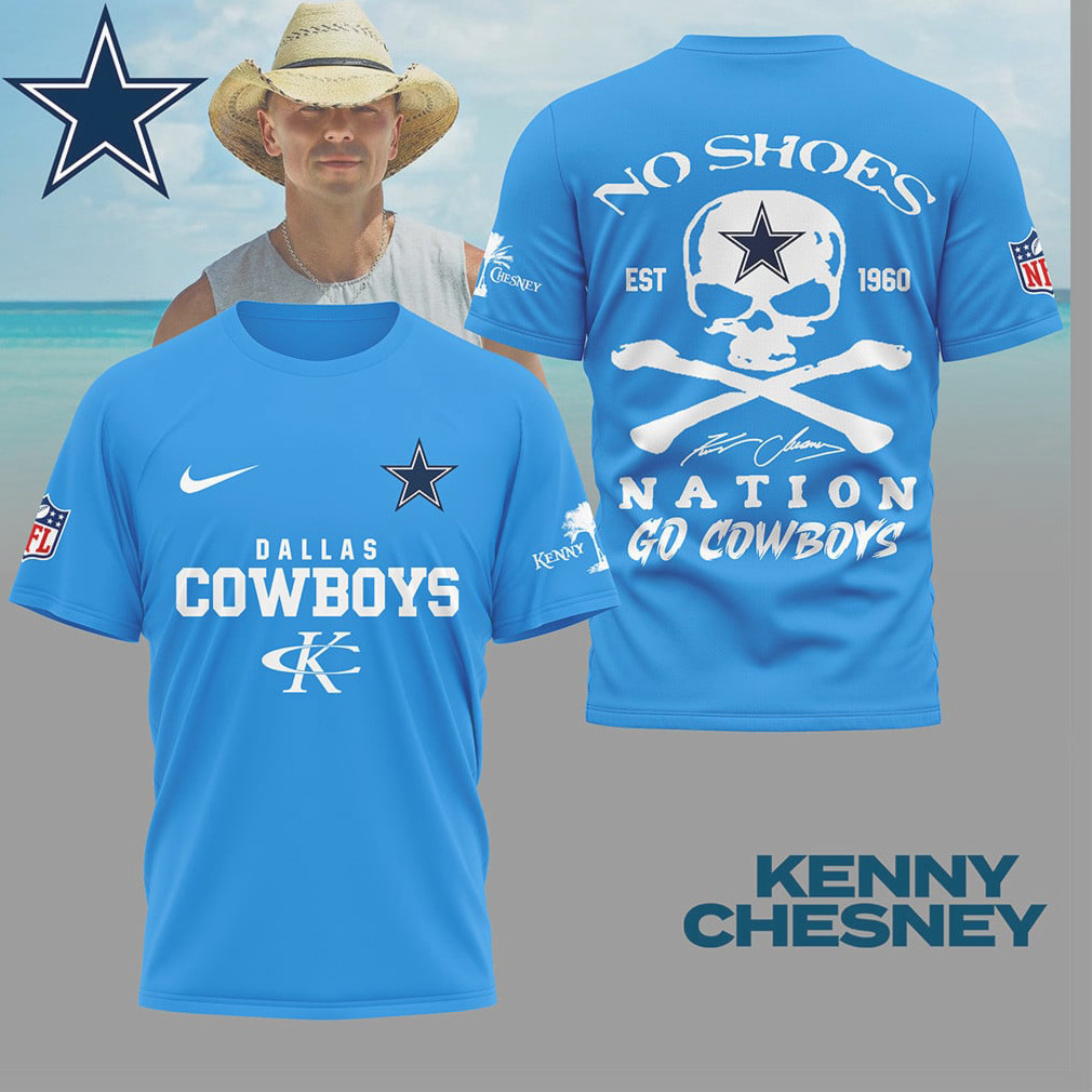 Kenny Chesney x Dallas Cowboys No Shoes Nation Skull T Shirt Kenny Chesney x Dallas Cowboys No Shoes Nation Skull T Shirt
