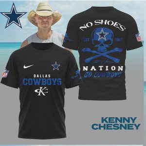 Kenny Chesney x Dallas Cowboys No Shoes Nation Skull T Shirt