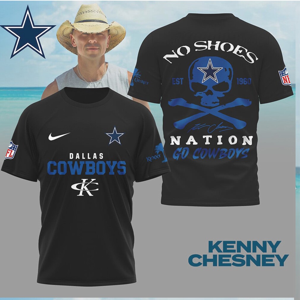 Kenny Chesney x Dallas Cowboys No Shoes Nation Skull T Shirt Kenny Chesney x Dallas Cowboys No Shoes Nation Skull T Shirt
