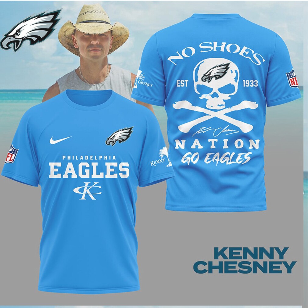 Kenny Chesney x Philadelphia Eagles No Shoes Nation Skull T Shirt Kenny Chesney x Philadelphia Eagles No Shoes Nation Skull T Shirt