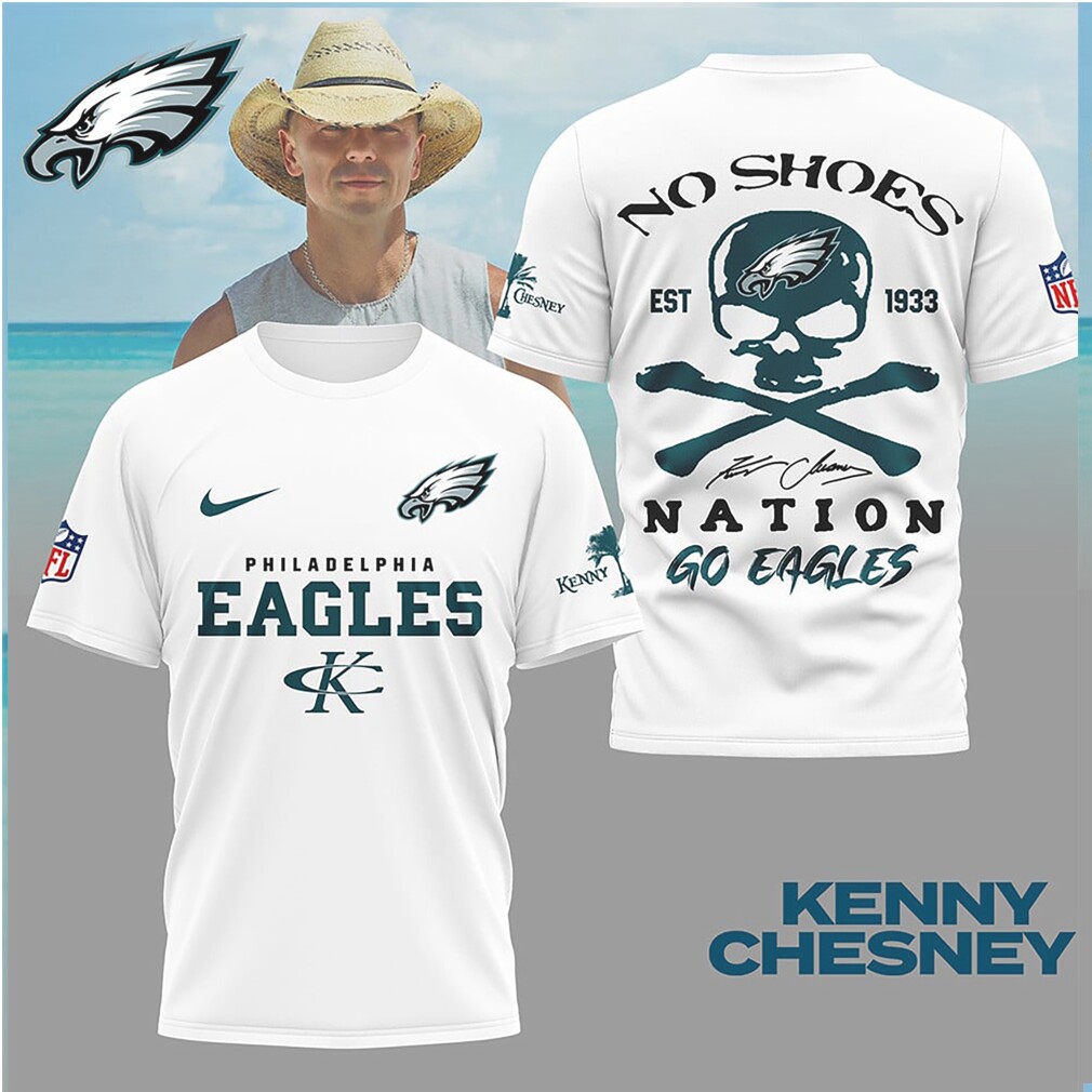 Kenny Chesney x Philadelphia Eagles No Shoes Nation Skull T Shirt Kenny Chesney x Philadelphia Eagles No Shoes Nation Skull T Shirt