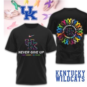 Kentucky Wildcats Cancer Awareness Whatever Color Cancer Sucks Blue White T Shirt