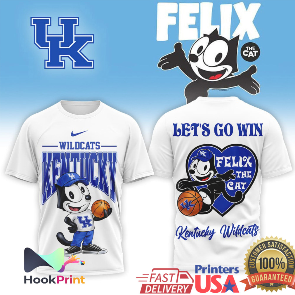 Kentucky Wildcats x Felix The Cat Basketball Let's Go Win T Shirt Kentucky Wildcats x Felix The Cat Basketball Let's Go Win T Shirt