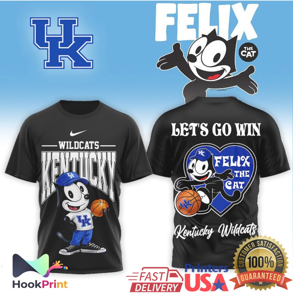Kentucky Wildcats x Felix The Cat Basketball Let's Go Win T Shirt Kentucky Wildcats x Felix The Cat Basketball Let's Go Win T Shirt