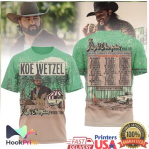 Koe Wetzel The Night Champion World Tour Concert Dates Shirt
