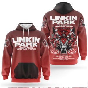 Linkin Park From Zero World Tour 2026 Tiger Red Bengalurue India Concert Hoodie