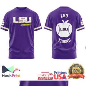LSU Tigers Baseball Apple Pencil Purple Spirit Shirt