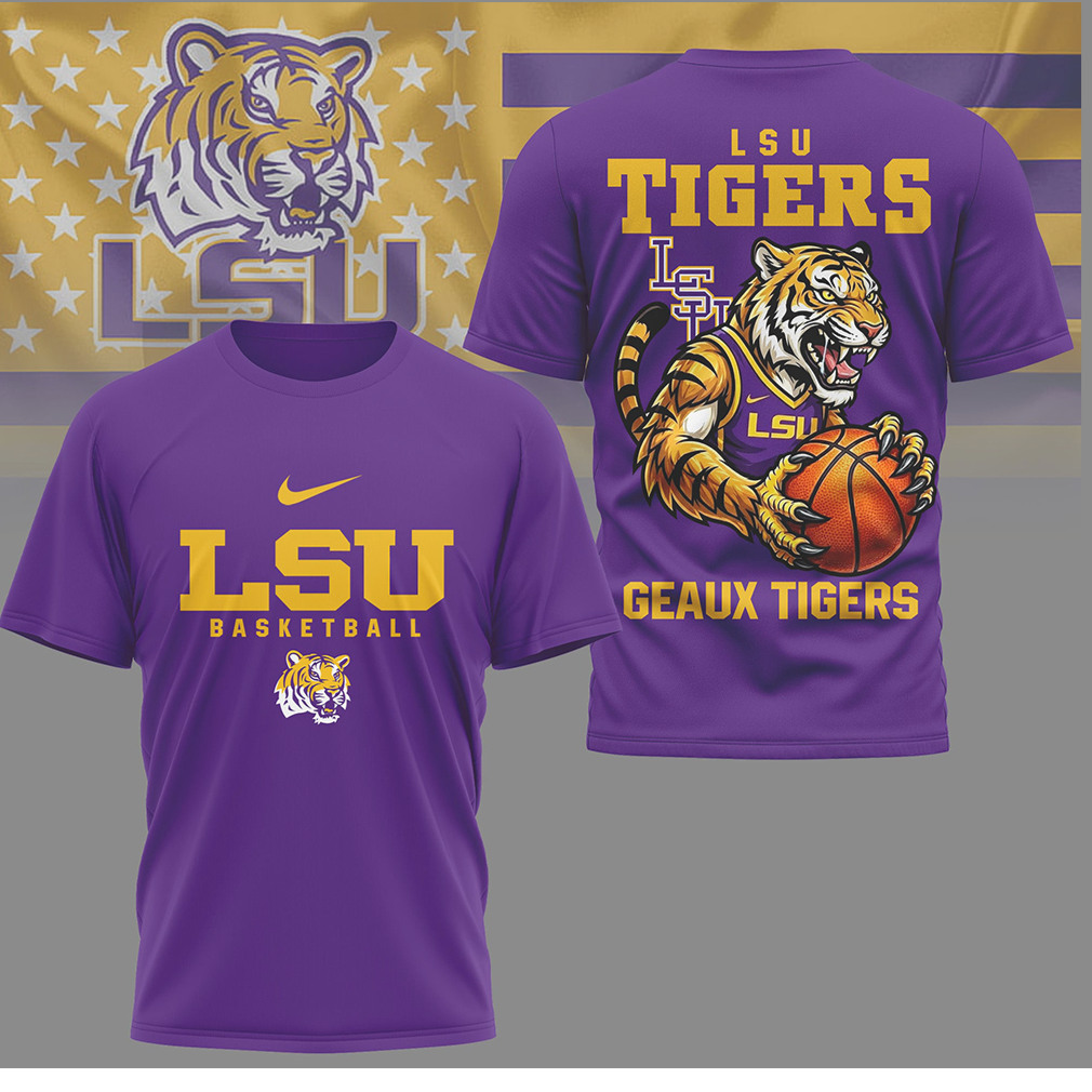 LSU Tigers Basketball “Geaux Tigers” Mascot Graphic T Shirt LSU Tigers Basketball “Geaux Tigers” Mascot Graphic T Shirt