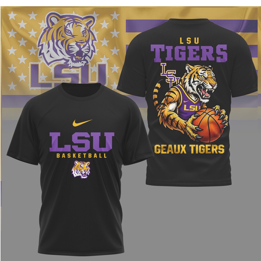 LSU Tigers Basketball “Geaux Tigers” Mascot Graphic T Shirt LSU Tigers Basketball “Geaux Tigers” Mascot Graphic T Shirt